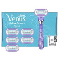 Gillette Venus Nassrasierer - Deluxe Smooth Swirl Handstück + Systemklingen 6er Pack
