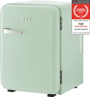 TZS First Austria Minikühlschrank 40L, Getränkekühlschrank Grün, Retro Design, lautlos 22dB Kühlschrank, Thermoelektrisches Kühlsystem