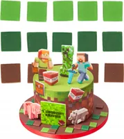 Sweetfanaberia | Sada na zdobenie tort, Minecraft štvorce na tortu, 15 ks.