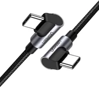 Kabel kątowy z USB-C na USB-C UGREEN US323, PD, 3A 60W, 2m (czarny)