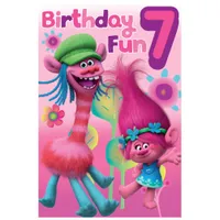 Trolls - Grußkarte, 7. Geburtstag - Karton SG26917 (Einheitsgröße) (Pink)