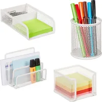 relaxdays Schreibtisch Organizer Set 4-teilig