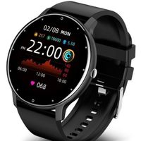 Smartwatch Fitness Uhr Fitness Tracker Pulsmesser Herzfrequenz Schlafaufzeichnung, WECKER  Blutdruck Vibration Sportmodus Bluetooth Armband Android Wasserdicht Smartwatches Sportuhr Android ios (Schwarz)