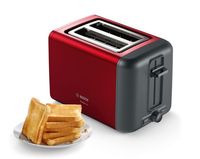 Bosch TAT3P424DE DesignLine Toaster rot-schwarz Krümelschublade Brötchenaufsatz