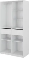 Vicco Kleiderschrank Elmo, 100 x 200 cm mit 2 Schubladen, Weiß