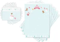 Friendly Fox Briefpapier Weihnachten, 20 Blatt Weihnachtspapier mit Umschlag, DIN A4 Wunschzettel Weihnachten Briefpapier, Weihnachtsbriefpapier Kinde