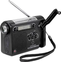 Renkforce RF-CR-200 Kofferradio UKW, MW, KW Notfallradio wiederaufladbar, Solarpanel, Handkurbel, Weckfunktion, Taschen