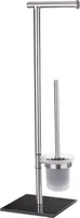 WENKO Stand WC Garnitur LIMA Toiletten Bürsten Klo Halter Rollen Edelstahl Bad