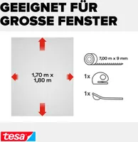tesa 2x Fliegengitter Comfort Insektenschutz Fenster ohne Bohren grau 1 x 1 m