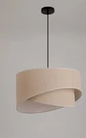 FLOXEN Hängelampe unregelmäßig Stoff Lampenschirm Boho NATURAL 1xE27 Wohnzimmer Pendelleuchte Rattan Esstisch Esszimmer Lampe Farbe: Natur (Ø30cm)