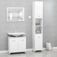 vidaXL 3-dielna súprava kúpeľňového nábytku Biely drevený materiál