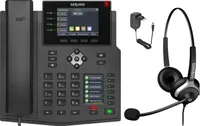 GEQUDIO GX5+ IP-Telefon Set mit Netzteil & Headset