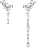 Swarovski Damen Ohrring Gema Drop-Ohrhänger Asymmetrisches Design, Verschiedene Schliffe, Blume, Lang, Weiß, Rhodiniert 5644680
