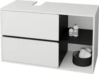 ML-Design Waschbeckenunterschrank hängend Weiß, 100x60x45,5 cm, Badezimmer Unterschrank mit 2 Schubladen, Ablage, viel Stauraum