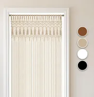 COZYOR Makramee-Vorhang, Boho Vorhang Türvorhang Fenstervorhang 132x200cm, wahlweise mit Stange