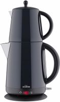 Schäfer Teekocher EDS 1,7L Strix 2200W Wasserkocher Edelstahl Elektrischer Teemaschine Caymatik Schwarz Glänzend