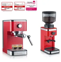 Graef Set Espressomaschine und Kaffeemühle rot