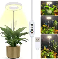 LED Pflanzenlampe Vollspektrum Weiß Sonnenlicht Ringlampe Dimmbar Grow Lampe Pflanzenlicht Zimmerpflanzen Wachstumslampe Mit Timer, USB