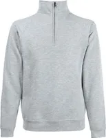 Fruit of the Loom - Classic Zip Neck Sweat - Heather Grey - L