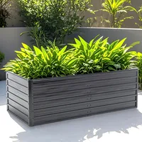 Metall Hochbeet Blumfeldt Gartenbeet aus verzinktem Stahl Wetterfestes Stahlblech-Hochbeet für Balkon & Garten 189x90x64cm Hochbeet Bausatz ohne Boden