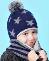 Vivi Idee Kinder Schlupfmütze Schalmützen Sturmhaube Balaclava für 2-7 Jahre Fleece Wollmütze Strickmütze Wintermütze Jungen Blau