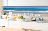 Küchenrückwand Folie selbstklebend LEERER STRAND 350 x 60 cm - Klebefolie - Dekofolie - Spritzschutz für Küche -