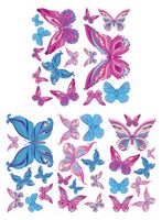 dekodino® Wandtattoo Schmetterlinge Set blau violett Kinderzimmer