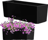 Květináč KADAX "Fontana" s vložkou, 56 cm, venkovní květináč, hladký vzor, černý