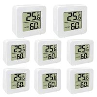 8 Stück Thermometer für Innenräume,Raumthermometer Digital Innen,LCD Intelligentes Hygrometer