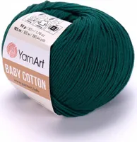 YarnArt Baby Baumwolle 444 – Premium Baumwollgarn in Flaschengrün – Weich, hautfreundlich, ideal für Babykleidung und Amigurumi, 50g