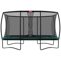 BERG Trampolin rechteckig Ultim Champion Regular 410 Green / grün + Safety Net DLX XL