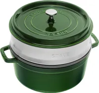 Staub Guss Cocotte mit Dämpfeinsatz Basilikum 26 cm