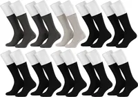 Tobeni 10 Paar Diabetikersocken ohne Gummi Herrensocken Damensocken Baumwolle, Farbe:5x Farbig 5x Schwarz, Grösse:47-49