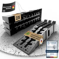 WERKTHOR KFZ Auffahrrampe PKW - [2er Set] Auffahrrampen für maximalen Halt [<5t] - Hochbelastbare Rampe Auto - 2x Auto Rampen
