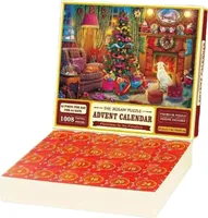 Adventskalender 2024 Weihnachtspuzzle, 24 Boxen - 1008 Teile Puzzle, Weihnachtsmann bereitet Geschenke vor, Countdown bis Weihnachten