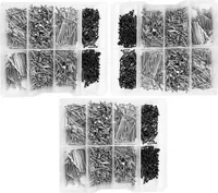 Set von 3375 kleinen Nägeln in Plastiksortimentboxen (11-30 mm)