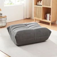 Fußhocker 'Kodsø' Sitzsack 35 x 80 x 65 cm Sitzpouf gepolstert Cord Grau