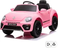 Kinder Elektroauto 12V - Volkswagen Beetle - 1 bis 4 Jahre - mit Fernbedienung - Rosa