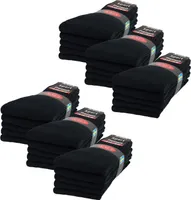10 | 20 | 30 Paar Sportsocken Tennissocken Arbeitssocken Damen & Herren - 30 Paar Schwarz 47-50