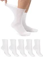 Footstar Damen & Herren Diabetiker Socken (6 Paar) Weiß 47-50
