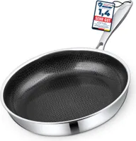 Morleos Bratpfanne 24 cm 2 Liter Antihaft Wabenstruktur Edelstahl Pfanne Gas Induktion Elektro kleine Pfanne Kratzfest Rostfrei Beschichtet Gastro