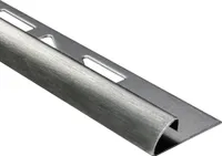 Viertelkreis Edelstahlschiene Profil Fliesenschiene Edelstahl V2A L250cm 8mm gebürstet
