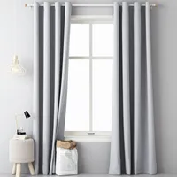 JEMIDI Vorhang blickdicht lichtundurchlässig 140x250cm - Gardine mit Ösen Anbringung - Ösenschal Dekoschal Verdunkelungsvorhang - 100% Polyester