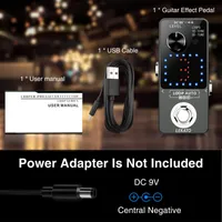 LEKATO Looper effektpedal 18 Min 3 Slots Wave Loop Record USB-Kabel