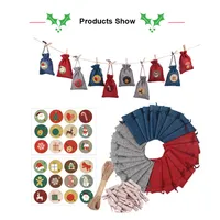 24 Stück Adventskalender zum Befüllen Geschenktüten Weihnachten 14 x 10cm für Weihnachtskalender mit 1-24 Adventszahlen Geschenkanhänger
