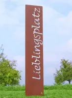 Gartenstele Edelrost "Lieblingsplatz" 120cm,Gartenstecker,Gartendeko,Schild