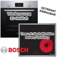 HERDSET Bosch Backofen mit Einbaukochfeld autark 60 cm 2-fach Teleskopauszug NEU