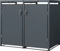 ML-Design Mülltonnenbox 2er für 2 Tonnen, 240L, 132x80x116,3 cm, Anthrazit, Stahl, wetterfest/abschließbar