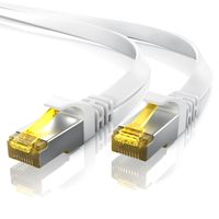 Primewire LAN-Kabel CAT.7, RJ-45 (Ethernet), CAT 7 Flachband U/FTP Gigabit Netzwerkkabel 10 Gbit/s Patchkabel - 20m