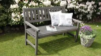 Gartenbank 'Johanna' 2-Sitzer, grau Parkbank Holzbank Sitzbank Garten Holz Bank